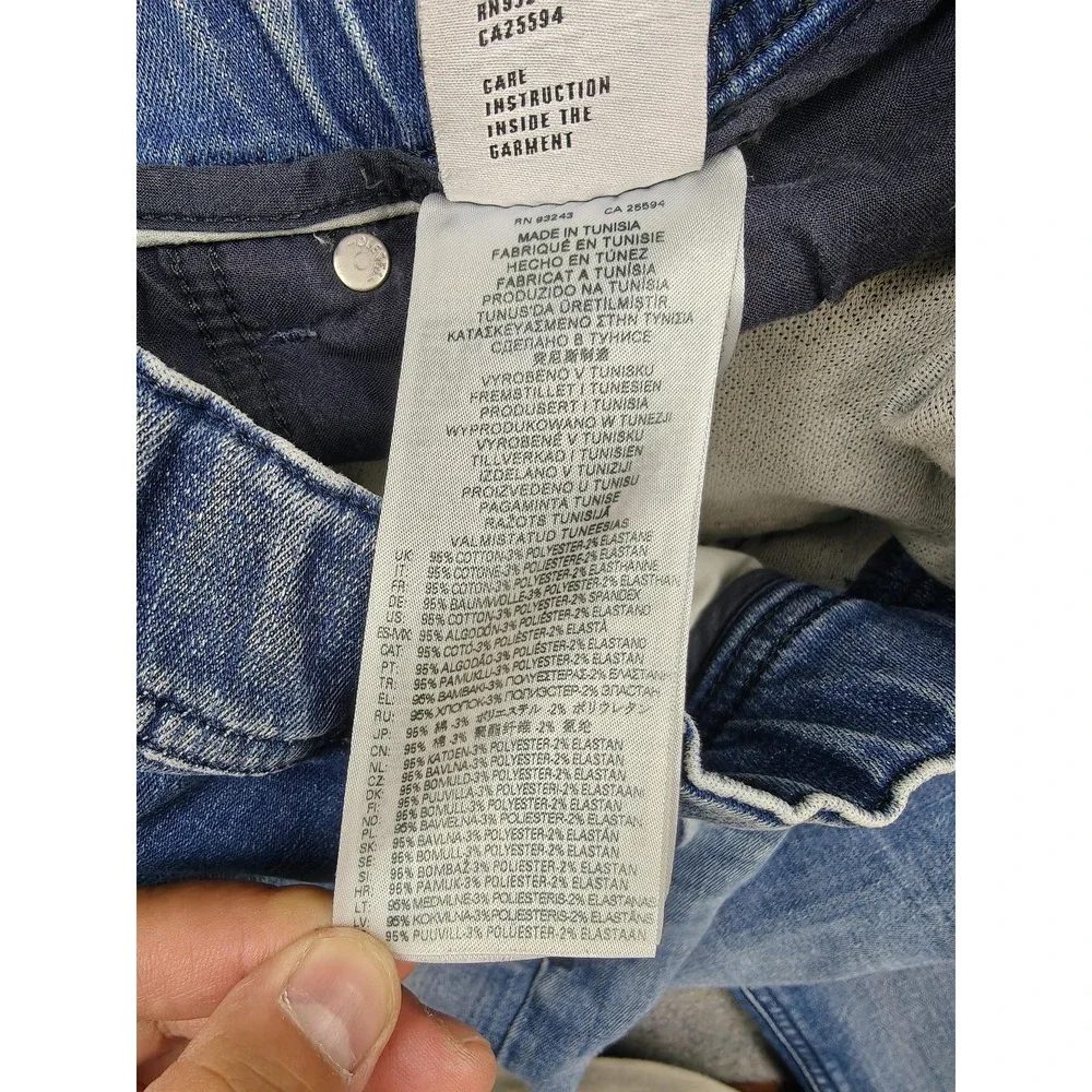 Diesel Jeans Mens 34x32 Blue Medium Wash Relaxed Tapered Stretch Denim Pants